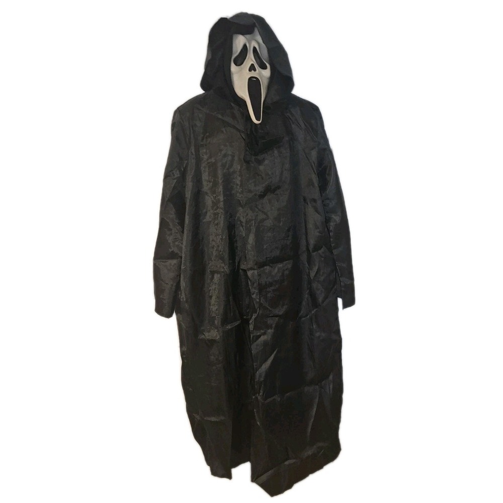 Scream Ghost Face Glow In Dark Mask & Hooded Costume Adult Halloween Scary